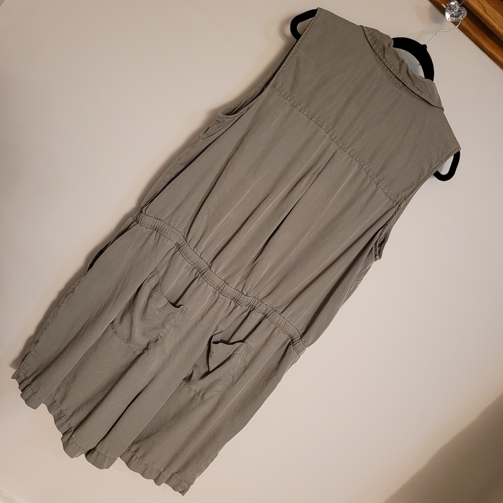 A.N.A. Sleeveless Button Down Belted Shorts Romper Sage Green 1X - Picture 4 of 13
